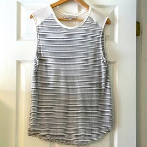 Cream and black striped top